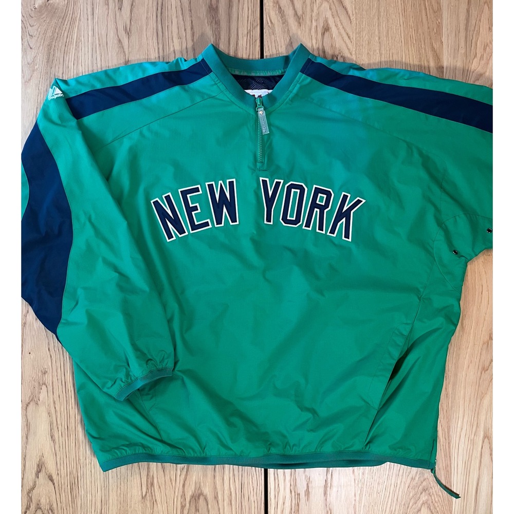 Vintage Majestic New York Yankees XXL Green St Patricks Day Windbreaker Rare